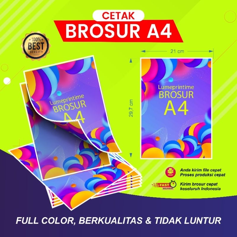 

Cetak Brosur ukuran A4 21cm x 29,7 cm Art Paper rim 150 gsm | Termurah dan Terbaik