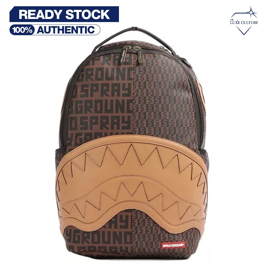 Sprayground Sharkfinity Brown Backpack / Tas Branded Original