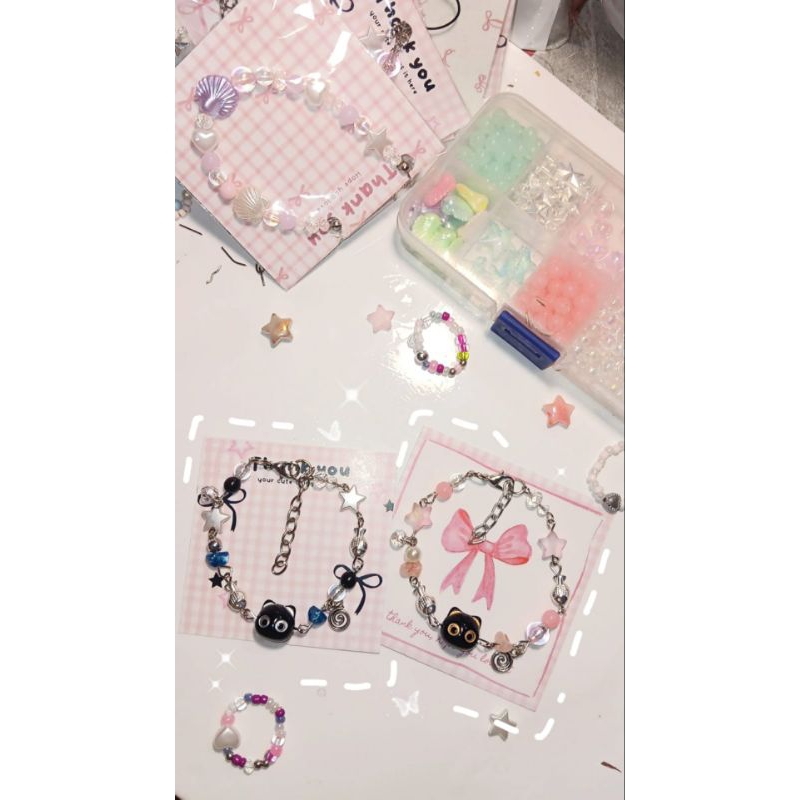beads kitty bracelet / gelang manik manik