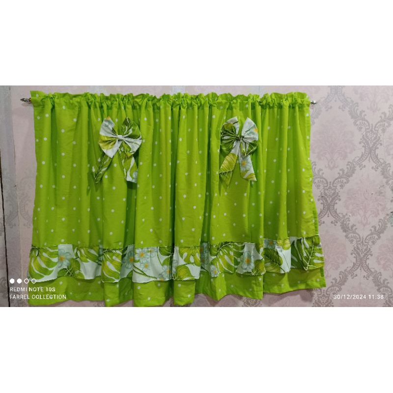 Tirai dapur/ gorden kolong dapur doti baby hijau