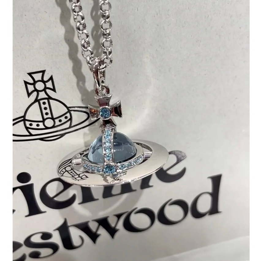 ❤️COD 17K emas asli Kalung Pendant Planet Biru