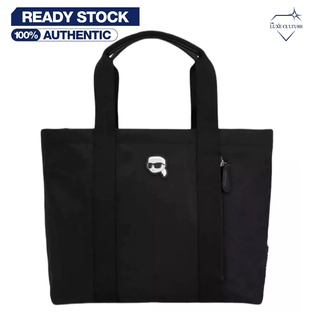 Karl Lagerfeld Ikonik 2 Nylon Large Zip Black Tote Bag / Tas Branded Original