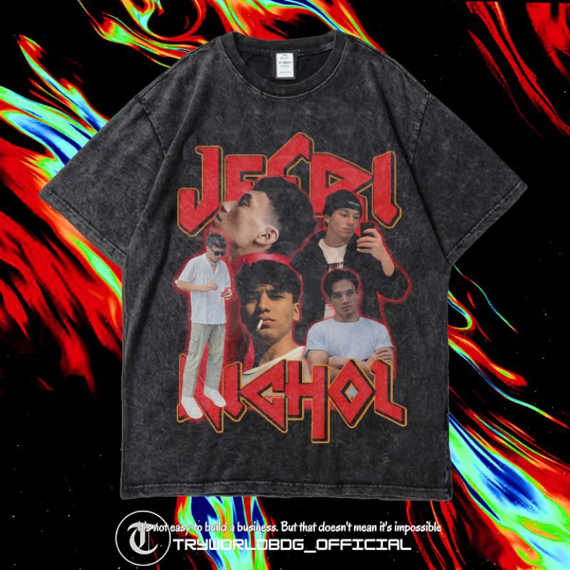 TRYWORLDBDG OFFICIAL "JEFRI NICHOL" KAOS OVERSIZED | KAOS WASHED | STONE WASH | OVERSIZED T SHIRT | 