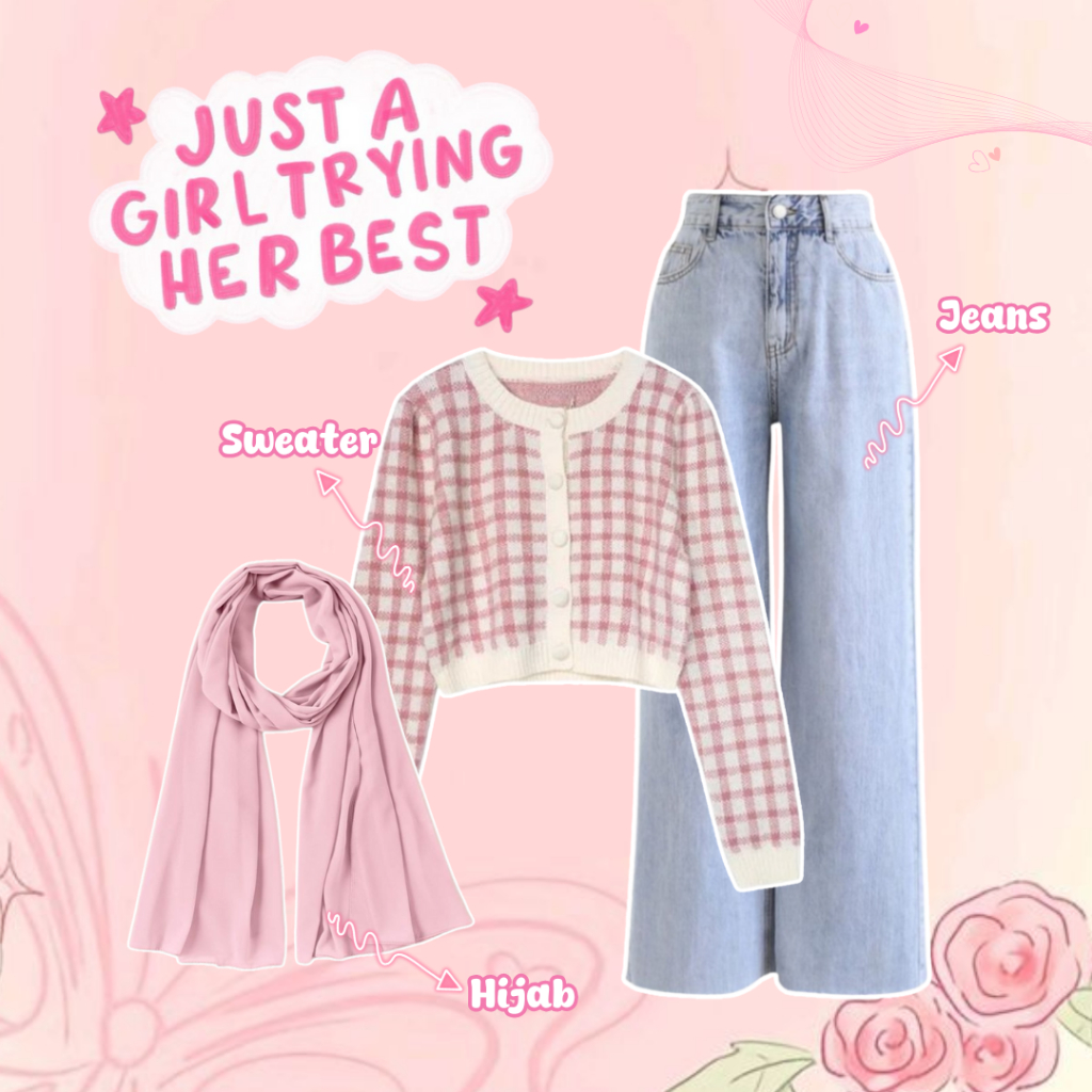 Penawaran Terbatas SharenaOutfit - 3 in 1 One Set Hijab Kekinian Outfit Remaja Wanita Kekinian