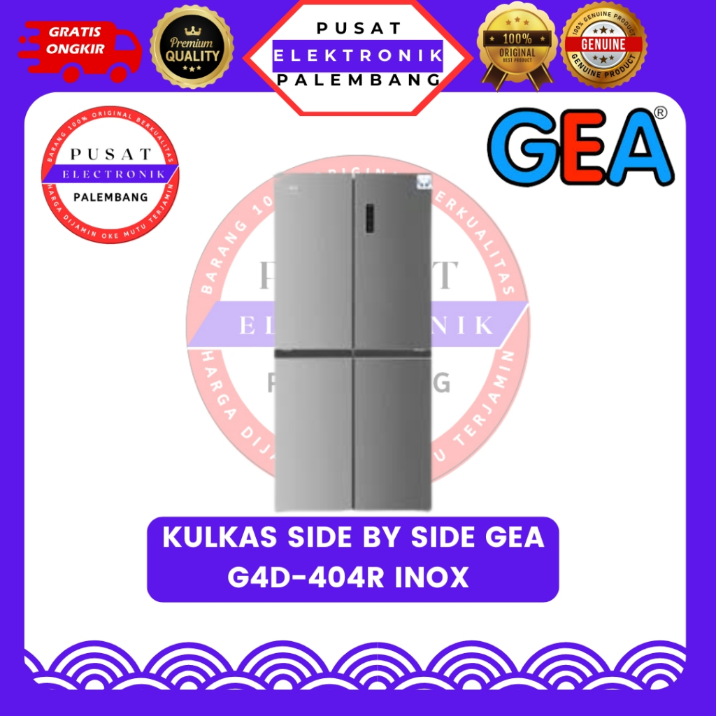 KULKAS SIDE BY SIDE GEA G4D-404 INOX KULKAS SIDE BY SIDE INOX PALEMBANG