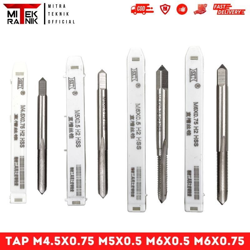 Tap Manual Hand Tap M4.5x0.75 M5x0.5 M6x0.5 M6x0.75 Alat Pembuat Drat Dalam