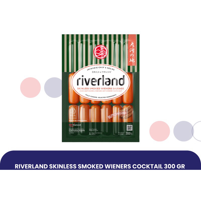 

Riverland Skinless Smoked Wieners Cocktail Sausage Sosis 300gr