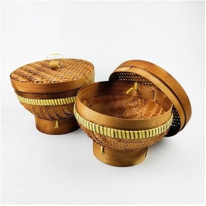 BAKUL NASI CETING BAMBU ANYAMAN JUMBO 23 CM