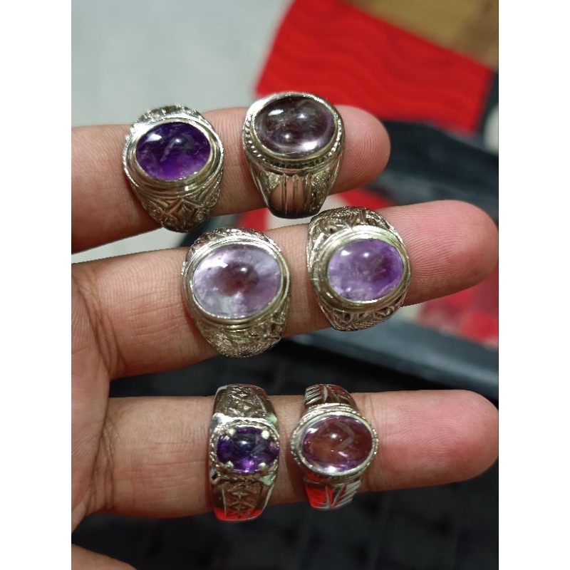 cincin batu kecubung asli
