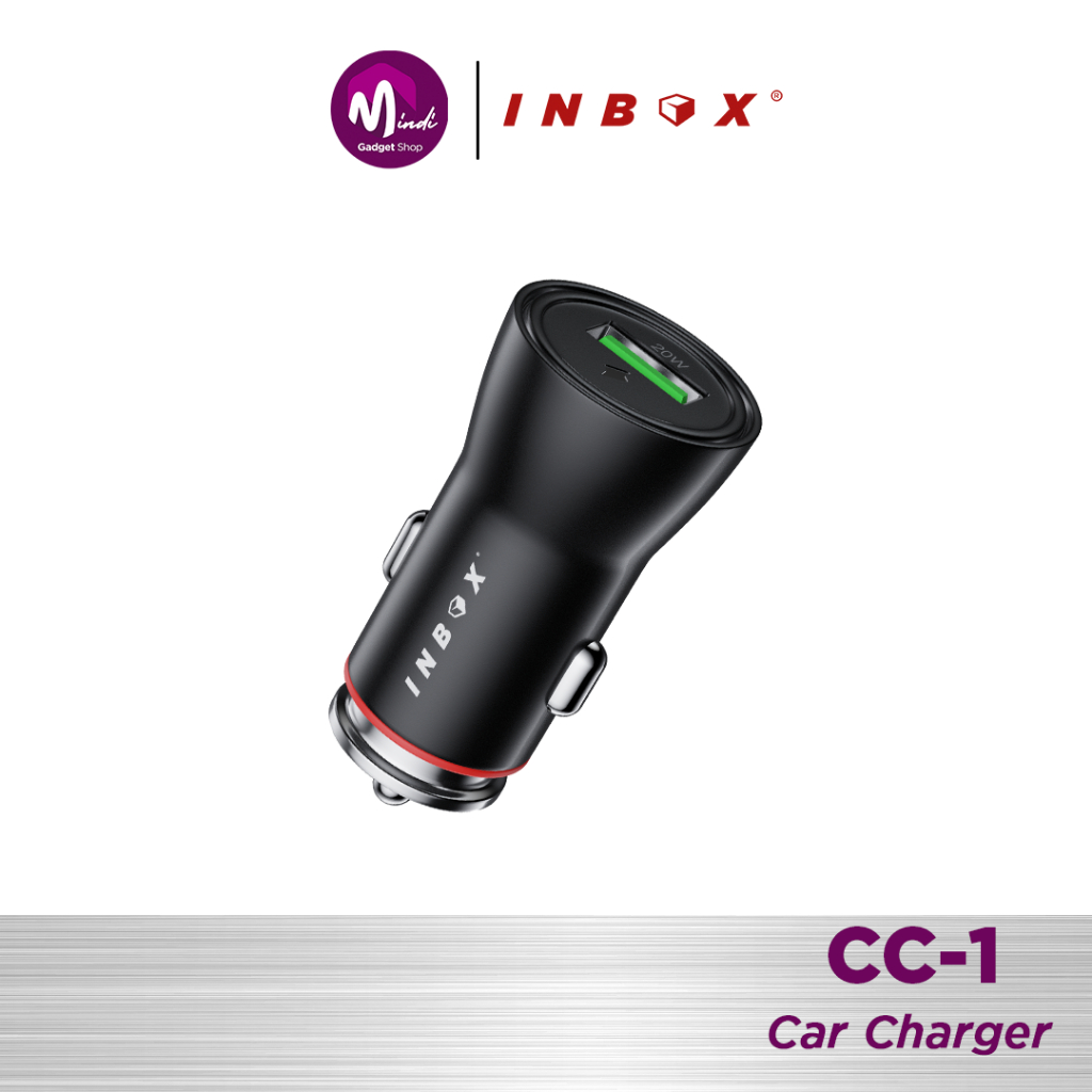 Inbox Car Charger Mobil CC-1 USB Fast Charging 20W