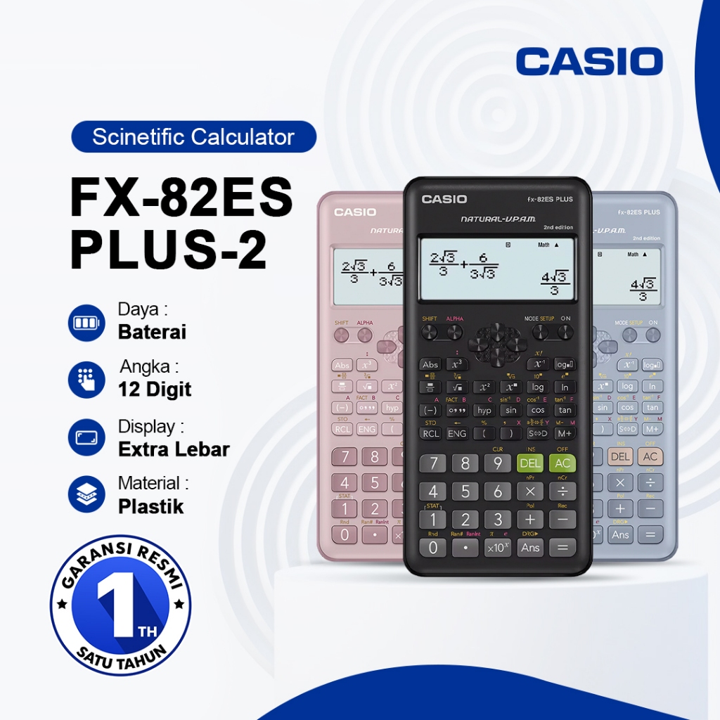 

Casio FX-82ES Plus 2nd Edition Calculator Scientific Kalkulator Ilmiah Original - Garansi Resmi