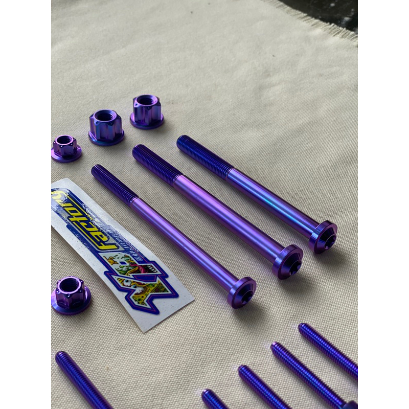 SET BAUT BREKET MESIN RX KING TITANIUM GR5