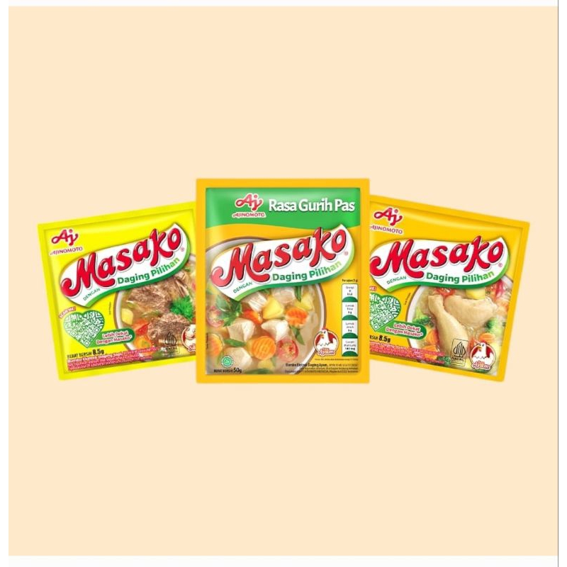 

Masako rasa sapi & kaldu ayam rencengan (12 sachet)