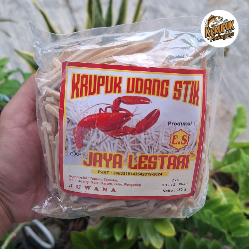 

Krupuk Udang Stik E.S Jaya Lestari Khas Juwana Pati 250gram