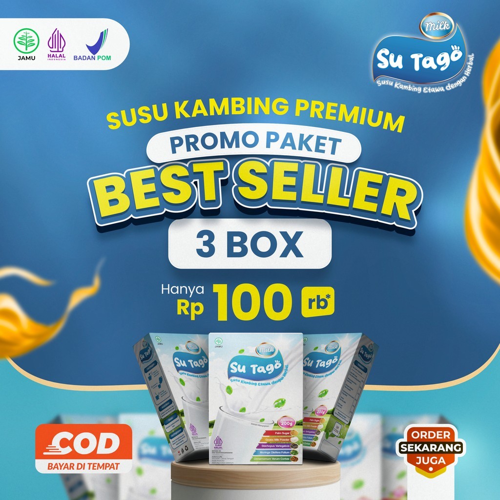 

SU TAGO - Susu Kambing Etawa Bubuk 100% Original Premium Paket Best Seller 3 Box