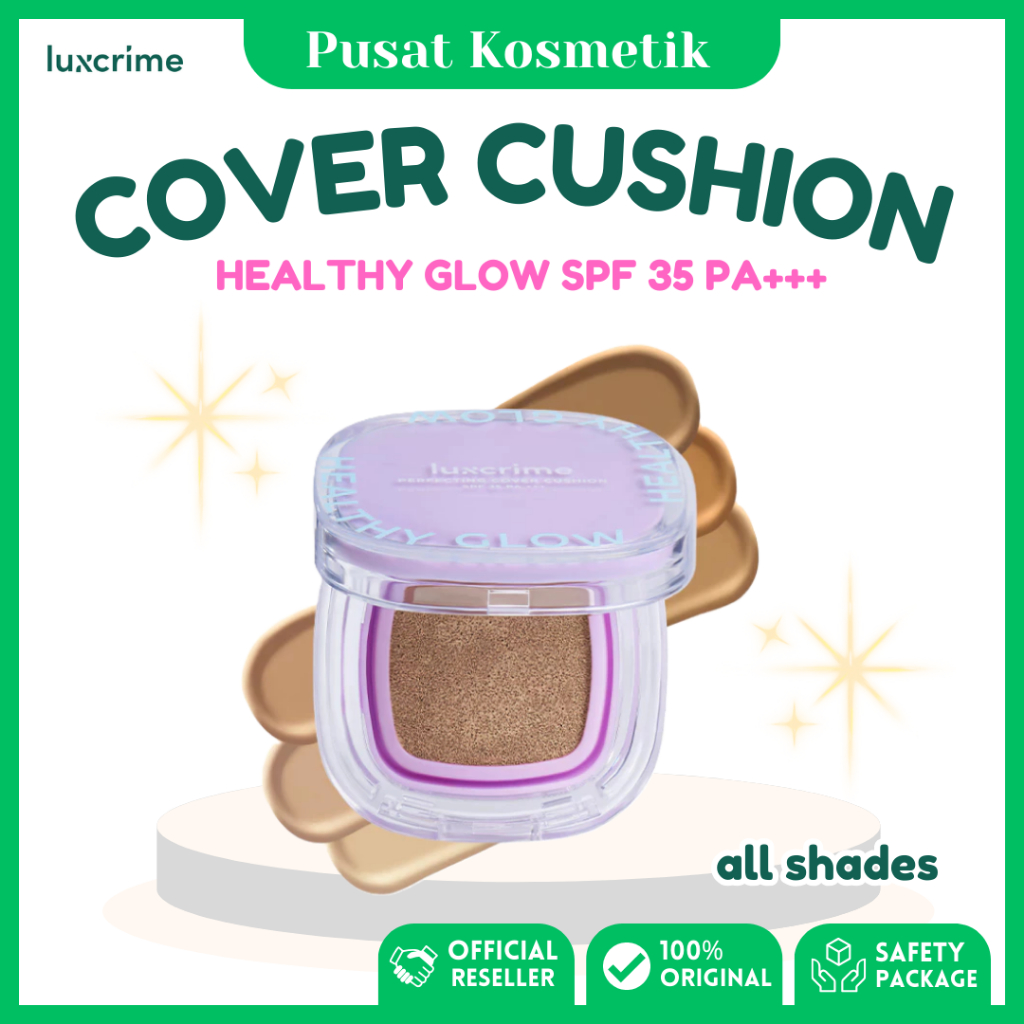LUXCRIME Perfecting Cover Cushion Healthy Glow SPF 35 PA+++ | Foundation Bedak Makeup FULL REFILL