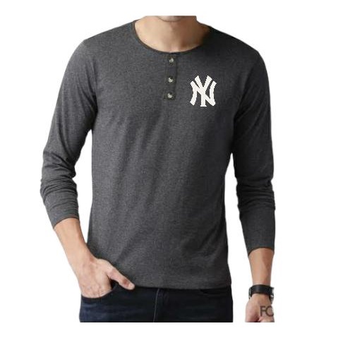 KAOS PRIA KANCING LENGAN PANJANG TERBARU/KAOS HENLEY DISTR0/KAOS PRIA KANCING DEPAN/BAJU PRIA SIMPLE