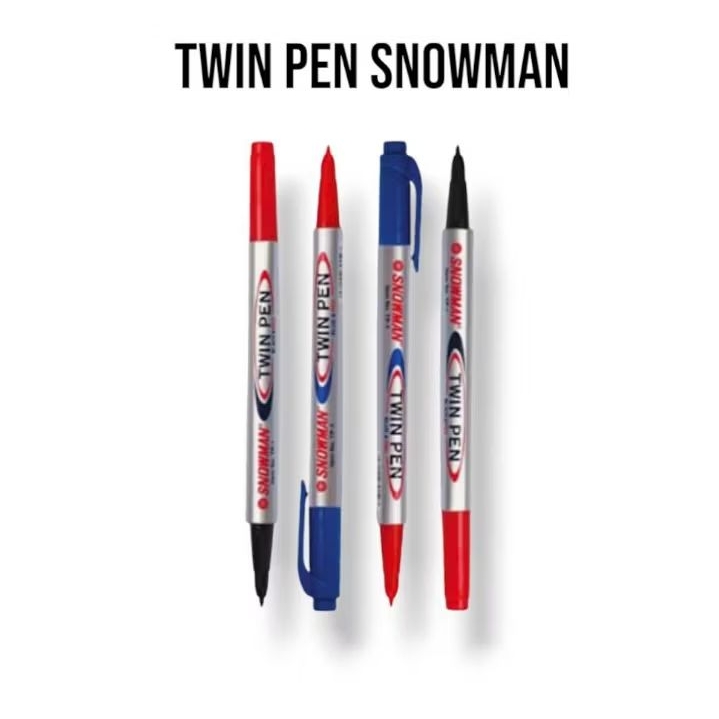 

spidol pen / marker twin Pen snowman / spidol 2 warna (1 pcs)