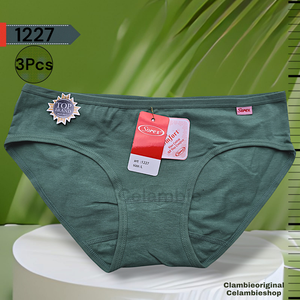 3Pcs Cd Sorex 1227 | Celana Dalam Wanita Dewasa Sorex Murah | CD Wanita Katun Mini Panty