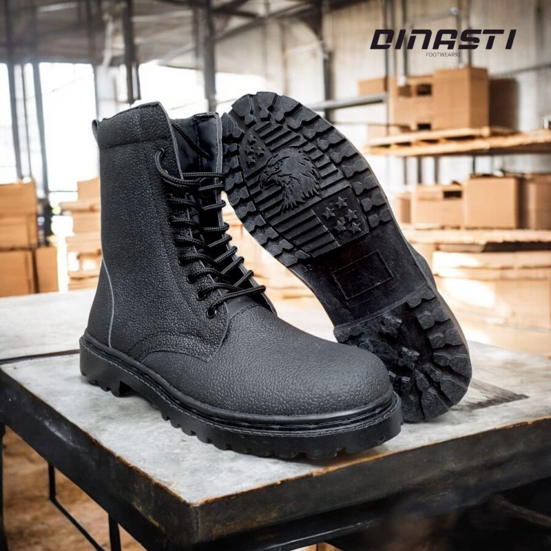 Sepatu Pdh Tali 5 Dop Radial & Sepatu Pdl Kulit Jeruk Kerja Pria Dinas TNI POLRI SECURITY