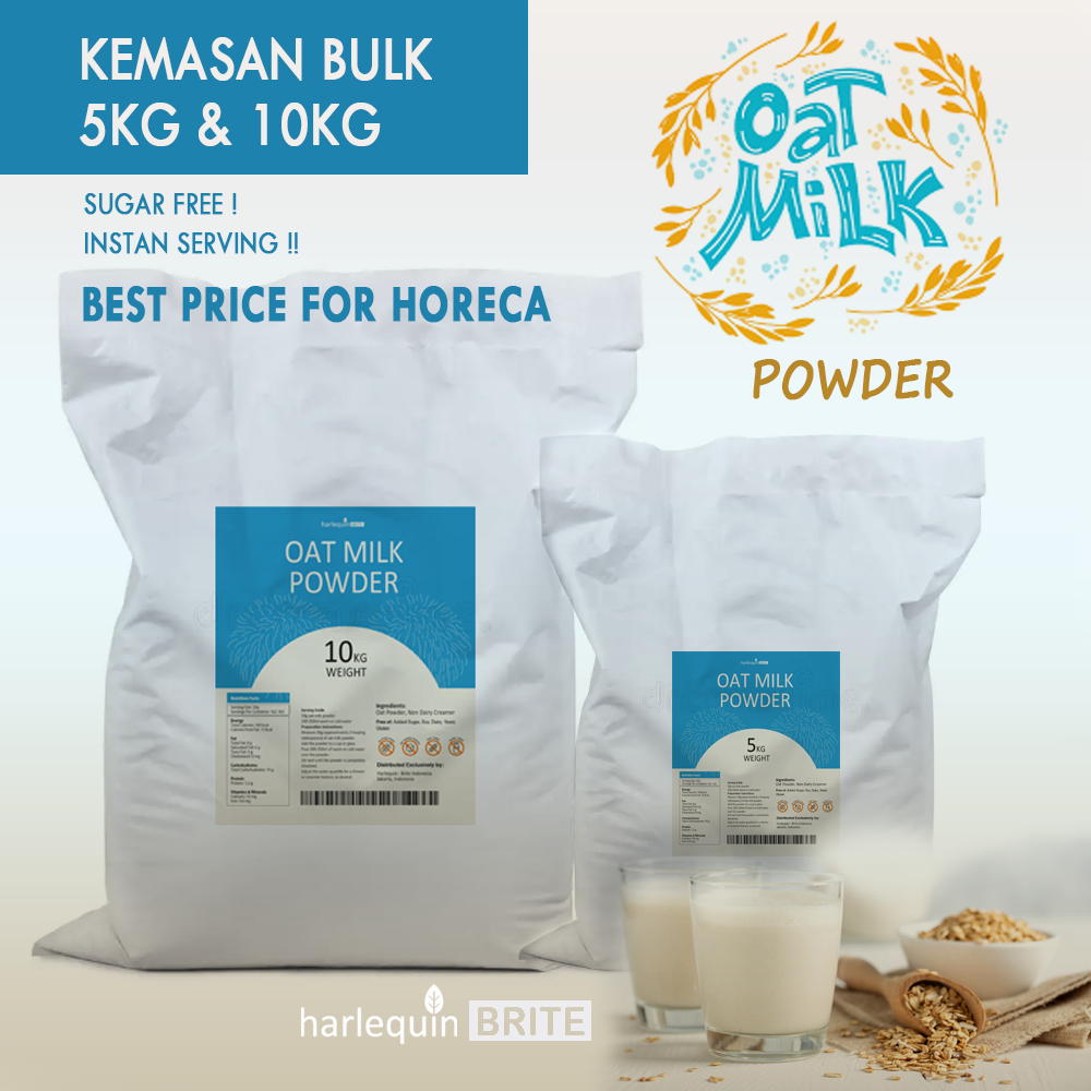 

Harlequin Oat Milk Powder Kemasan Bulk 10 Kg dan 5Kg Bubuk Susu gandum Non Kolesterol