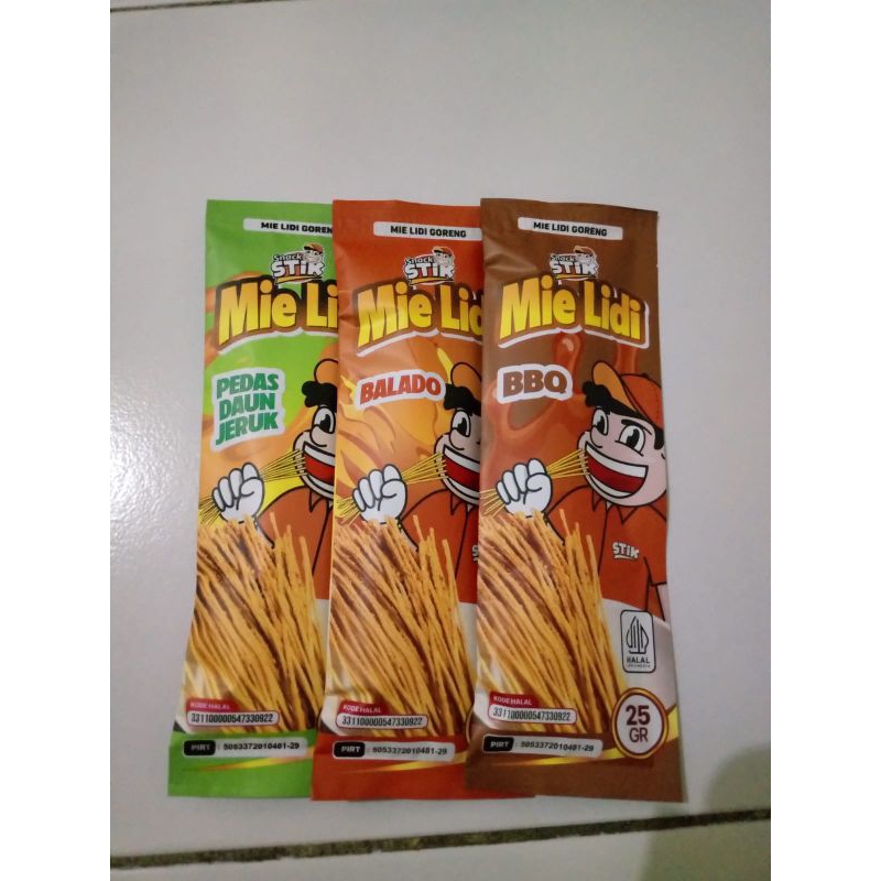 

Stik Mie Lidi Goreng Pedas,Daun Jeruk, BBQ