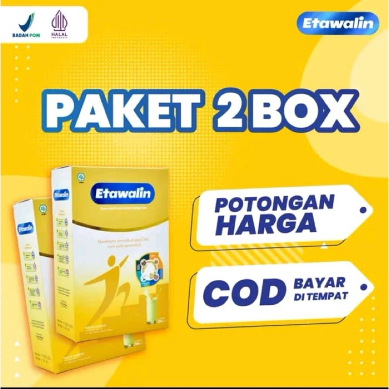 

PAKET 2 BOX ETAWALIN - Susu Kambing Etawa Bantu Atasi Masalah Nyeri Sendi Pegal Linu Nyeri Tulang Rematik Kesemutan Radang Sendi Cegah Osteoporosis Pengeroposan Tulang Tingkatkan Kepadatan Tulang