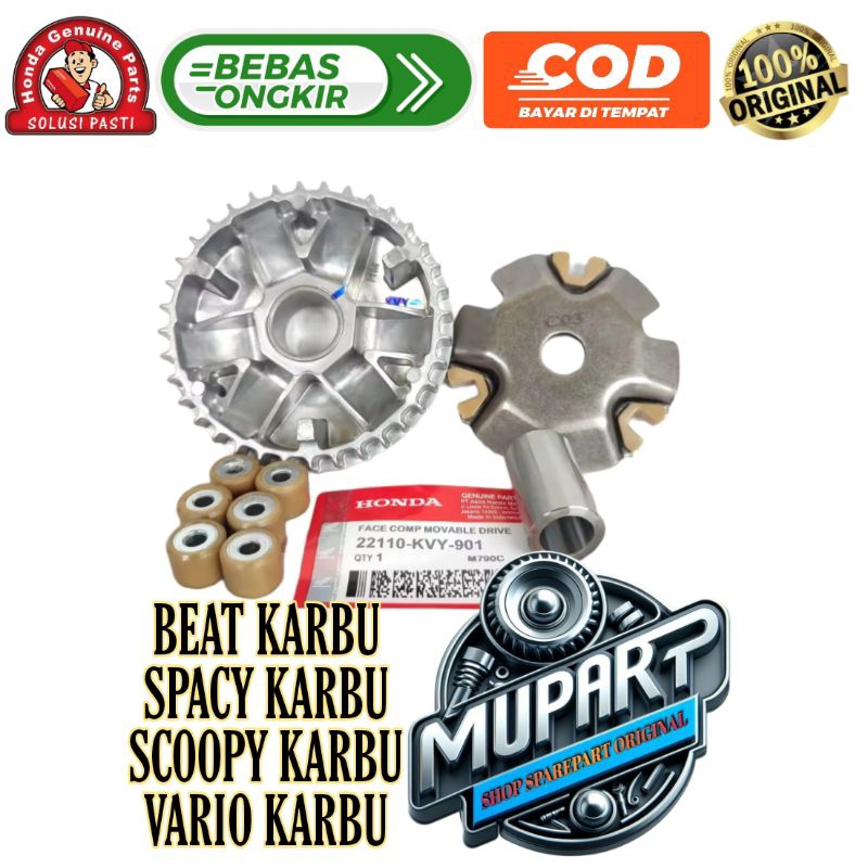 Rumah Roller Set Roller Honda Beat Karbu Scoopy Karbu Vario Karbu Spacy Karbu 2006 - 2013 KVY