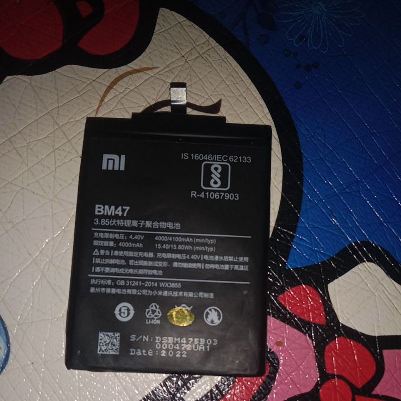 baterai copotan Bm47 redmi 3/redmi 3s/redmi 3x/redmi 4x/redmi 3 pro