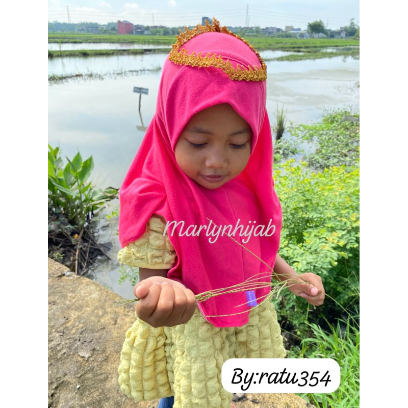 Jilbab anak jilbab anak kaos jilbab mahkota jilbab renda /marlynhijab354