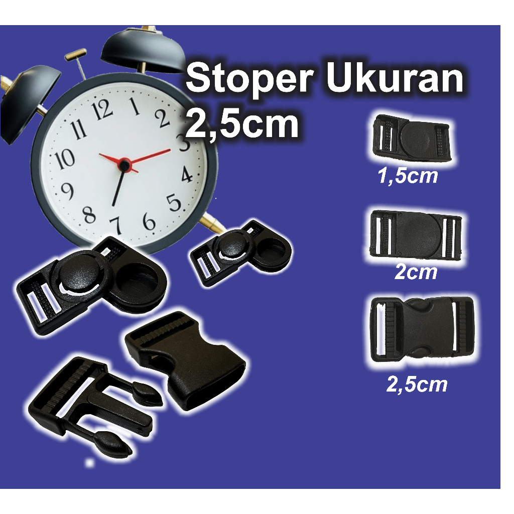 

Stoper stopper tali id card lanyard cantelan ukuran 2 cm isi 120 pcs Warna hitam