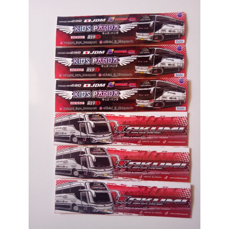 

stiker bus busuri takumi dan kids panda
