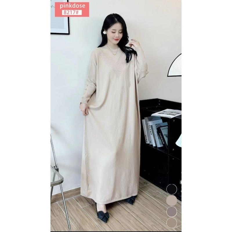 GAMIS RAJUT PINK DOSE BUSUI DAN NON BUSUI