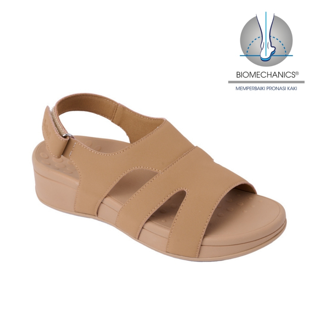 Scholl Biom Tessa Brown Sandal Wanita Size 36-40 Women Sandals Biomechanics
