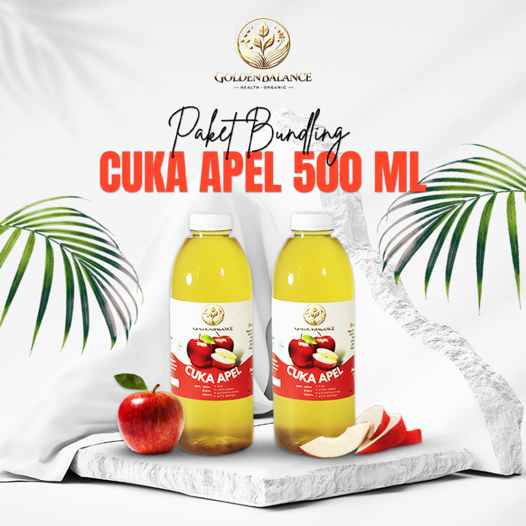 

[BUNDLING 2 PCS] Cuka Apel Original With Mother 500ml Apple Vinegar Murni Asli, Cuka Buah