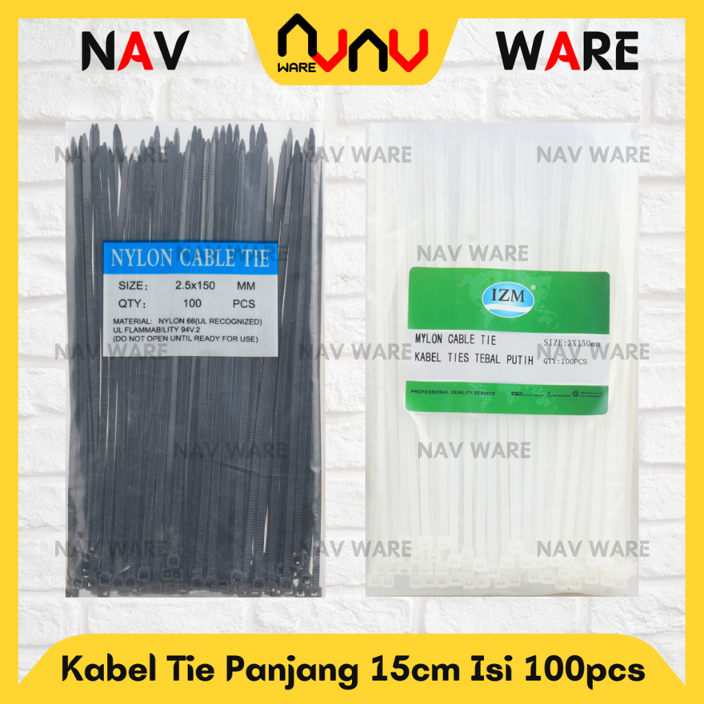 

Cable Tie Kabel Ties Ukuran 2,5 x 150mm Panjang 15cm isi 100pcs