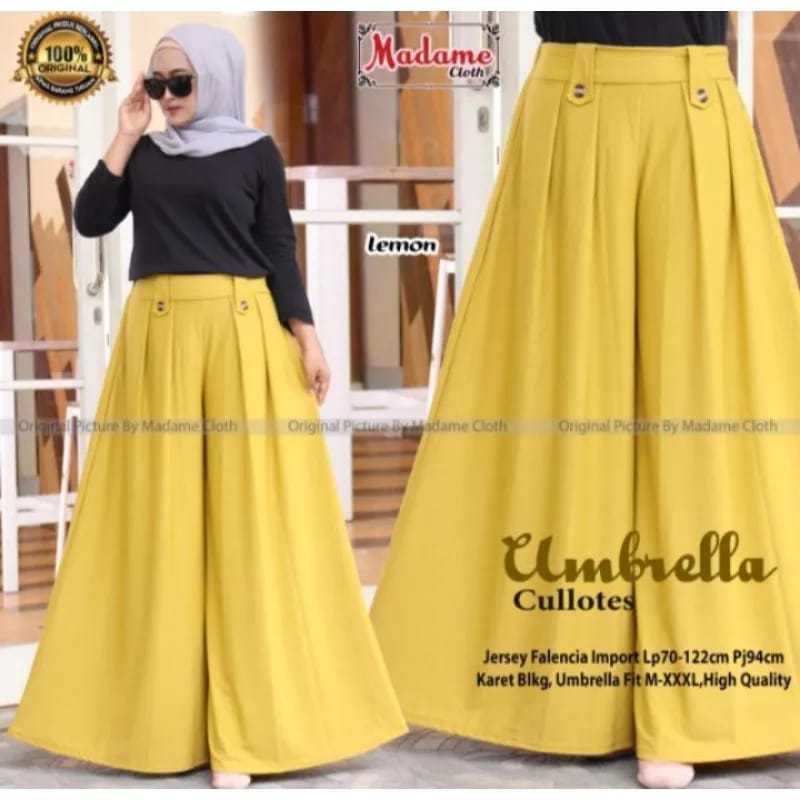 CELANA KULOT JUMBO//KULOT UMBRELLA//KULOT SORAYA WANITA DEWASA POLOS TERBARU BAHAN MOSCREPE PREMIUM