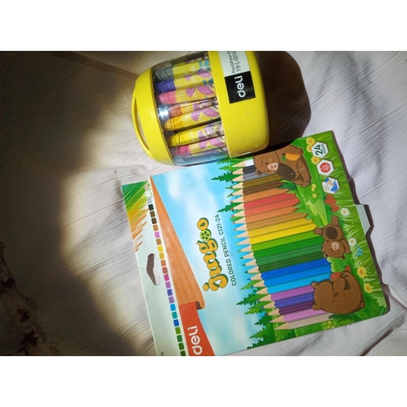 

preloved crayon dan pensil warna deli