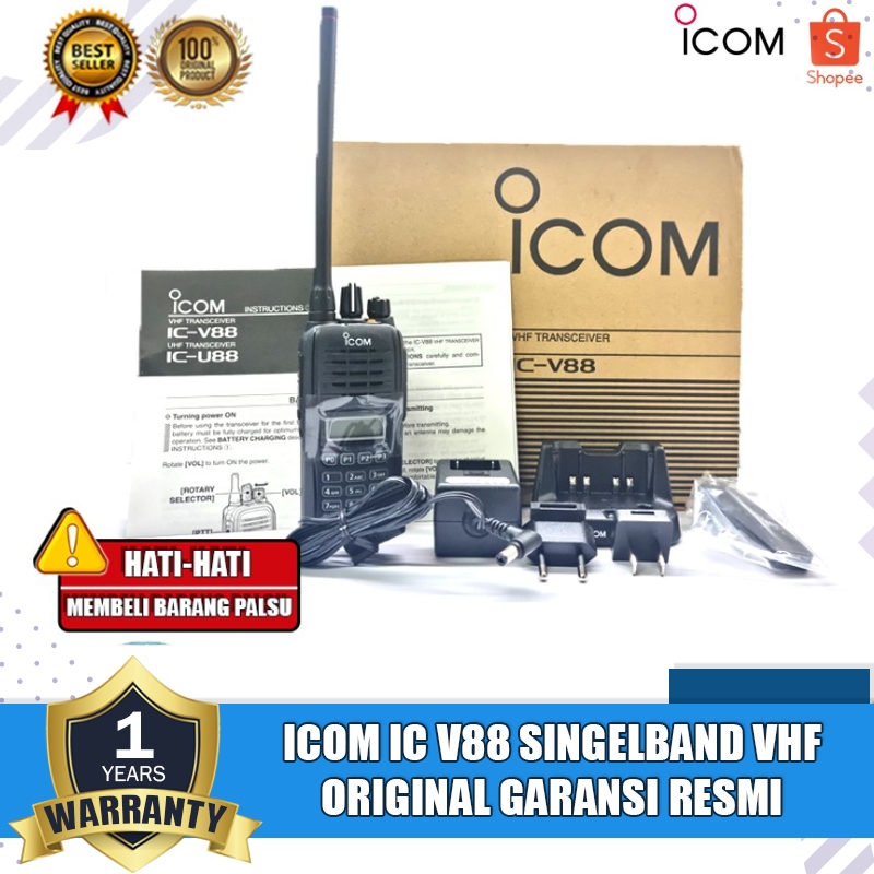 ICOM Ic-V88 v88 v 88 Singleband Vhf 136-174MHz Radio HT Icom V88 Original Garansi Resmi