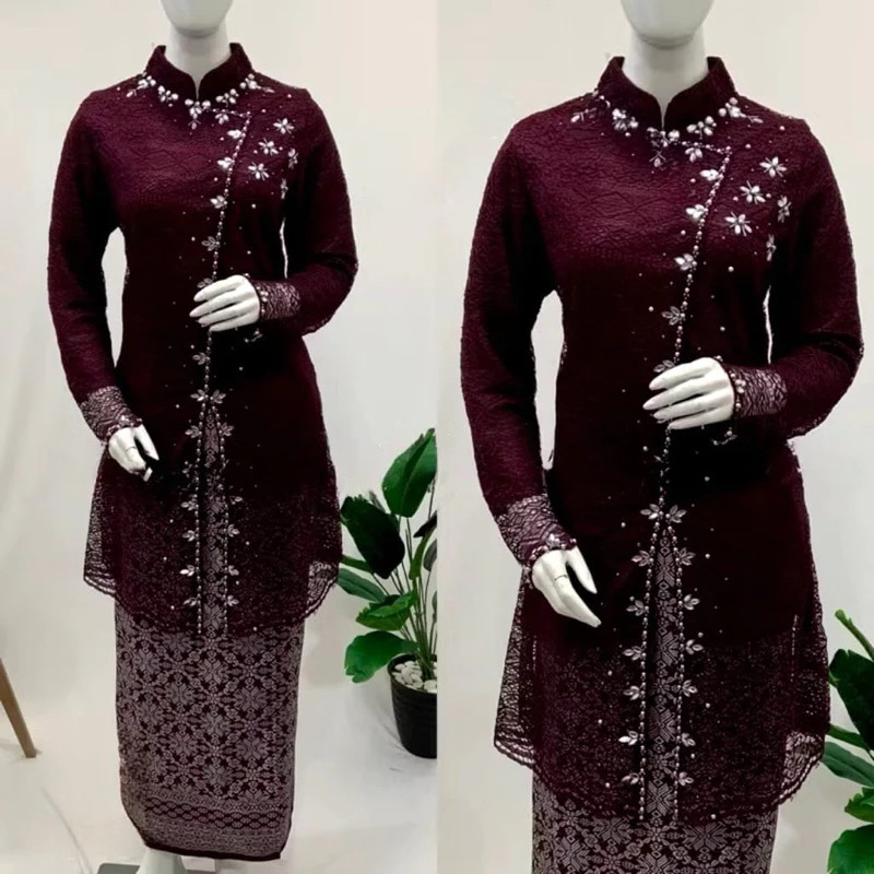 stelan kebaya brokat payet mewah untuk kondangan/kebaya moderen aesthetic bahan brokat premium