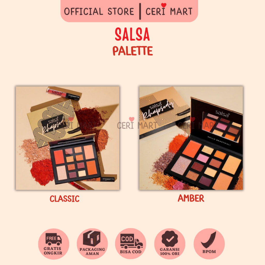 SALSA Rhapsody Face Palette - Palet Eyeshadow Blush On Contour Highlighter eye shadow palate BPOM
