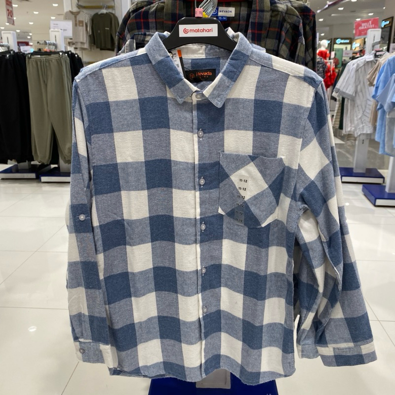 Kemeja flannel kotak kotak pria NEVADA