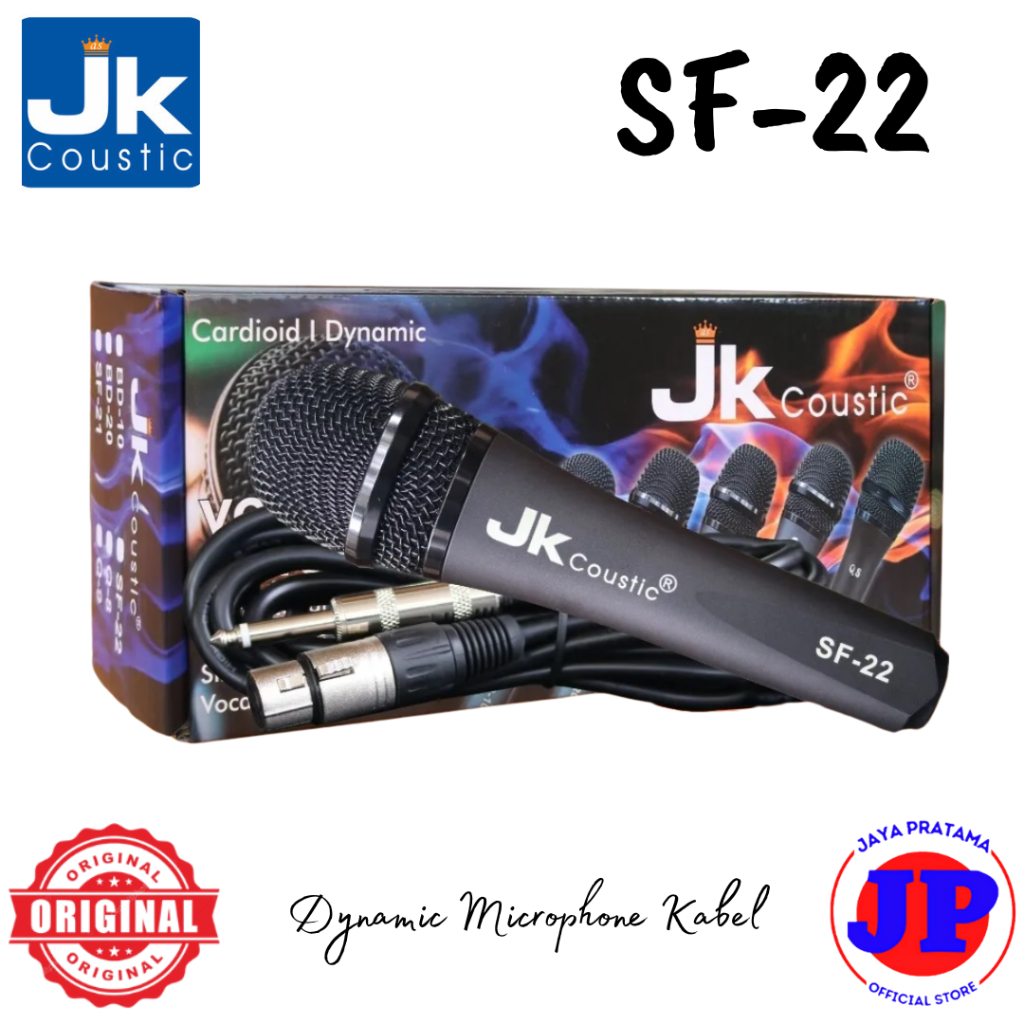 JK Coustic SF22 Dynamic Microphone Kabel Original JK Coustic SF-22