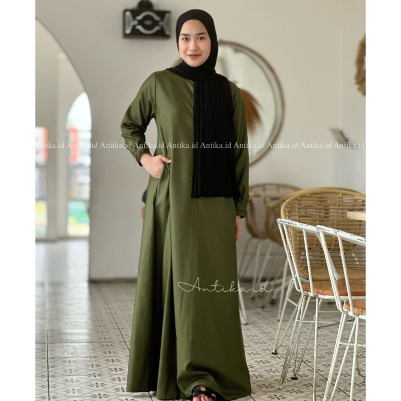 Gamis Muslim SAUDAH TOYOBO PREMIUM Busui friendly I Jubah Dress Wanita Lebaran polos