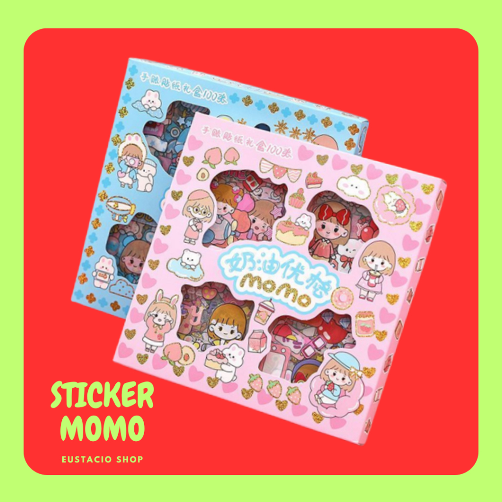

Sticker Momo isi 100 Lembar Waterproof Stiker Momo 4 Warna Stiker Momo Original