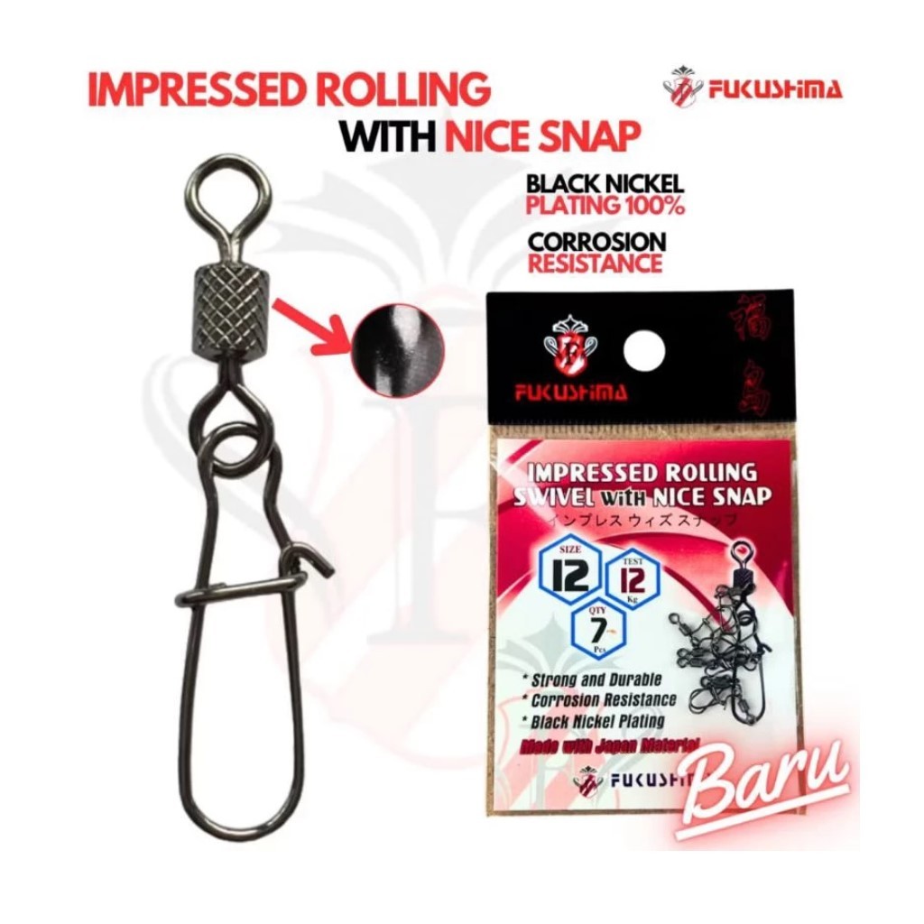 SNAP PANCING IMPRESSED ROLLING SWIVEL + NICE SNAP FUKUSHIMA - MURAH - KUAT