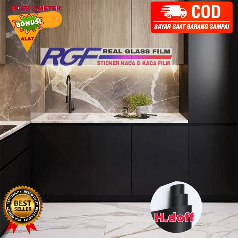 HPL STICKER MOTIF HITAM DOFF/HPL STICKER DINDING/HPL STICKER DAPUR/HPL STICKER LANTAI