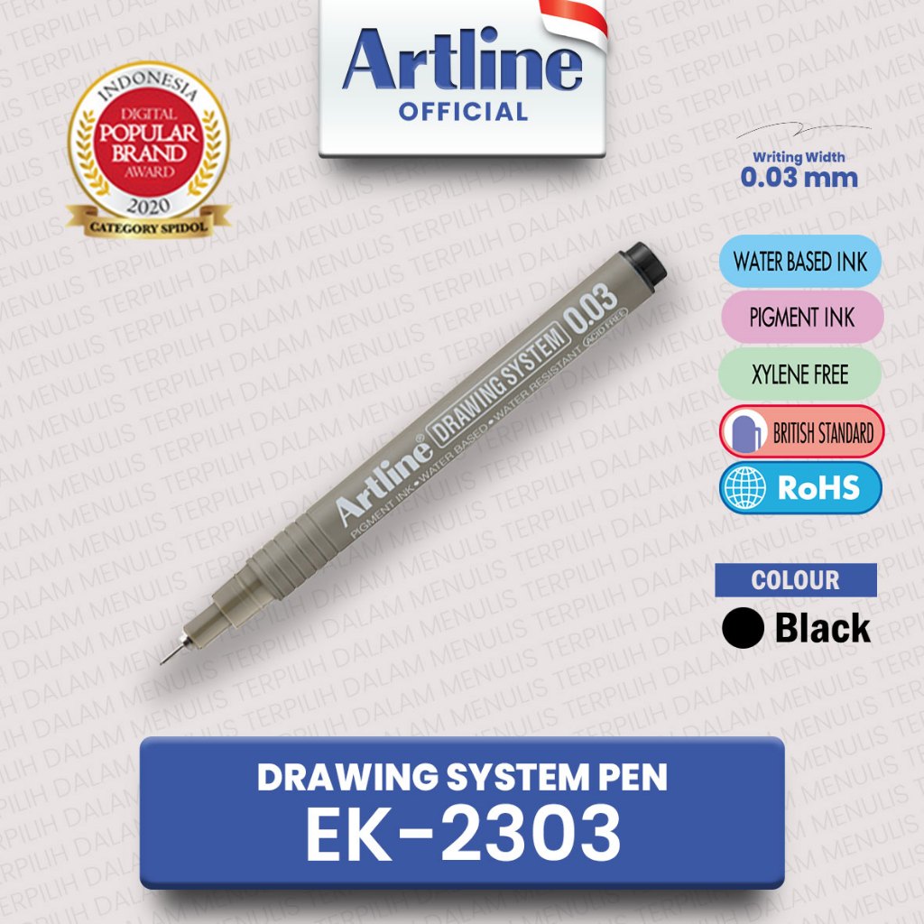

(LIVE) ARTLINE Drawing System Pen Gambar 0.03 mm EK-2303 2