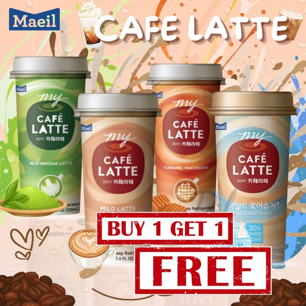 

(BUY 1 GET 1) My Cafe Latte Maeil Minuman Ready to Drink Siap Minum Instan Import Dengan Varian Rasa Matcha Caramel Macchiato Balance Mild 1 Pcs