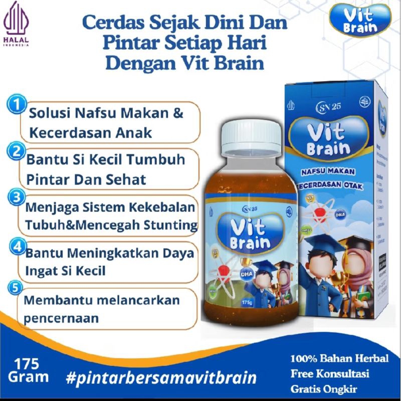 

VIT BRAIN - Madu Kecerdasan Otak & Nafsu Makan Anak 175g